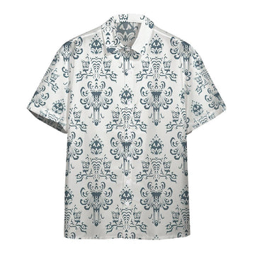 Gearhumans 3D White Haunted Mansion Hawaii Shirt