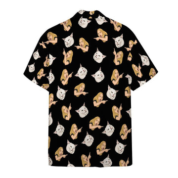 Gearhumans 3D Woman Yelling At A Cat Custom Hawaii Shirt