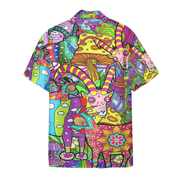 Gearhumans 3D World Of Goats Hippie Custom Short Sleeve Shirt