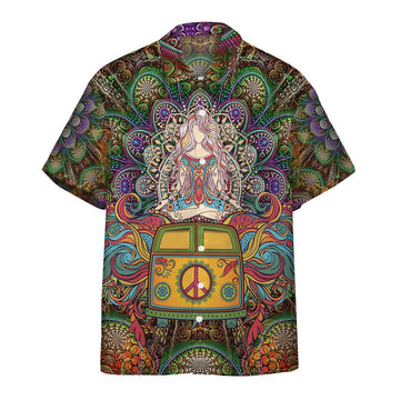 Gearhumans 3D World Of Hippie And Yoga Custom Short Sleeve Shirt GS2806212 Hawai Shirt Hawai Shirt S 
