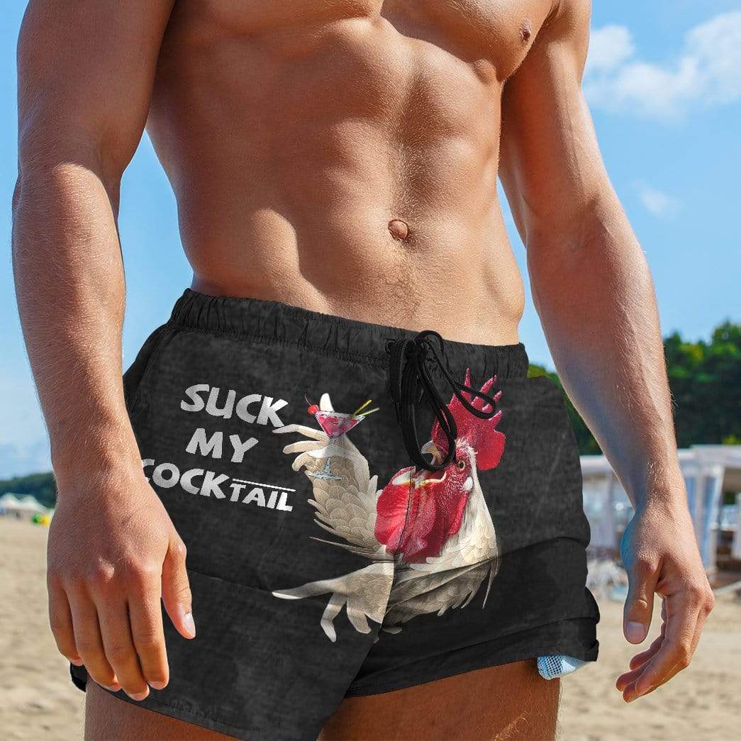 Gearhumans 3D Would You Like To Suck My Cocktail Custom Beach Shorts Swim Trunks GL30062 Men Shorts 