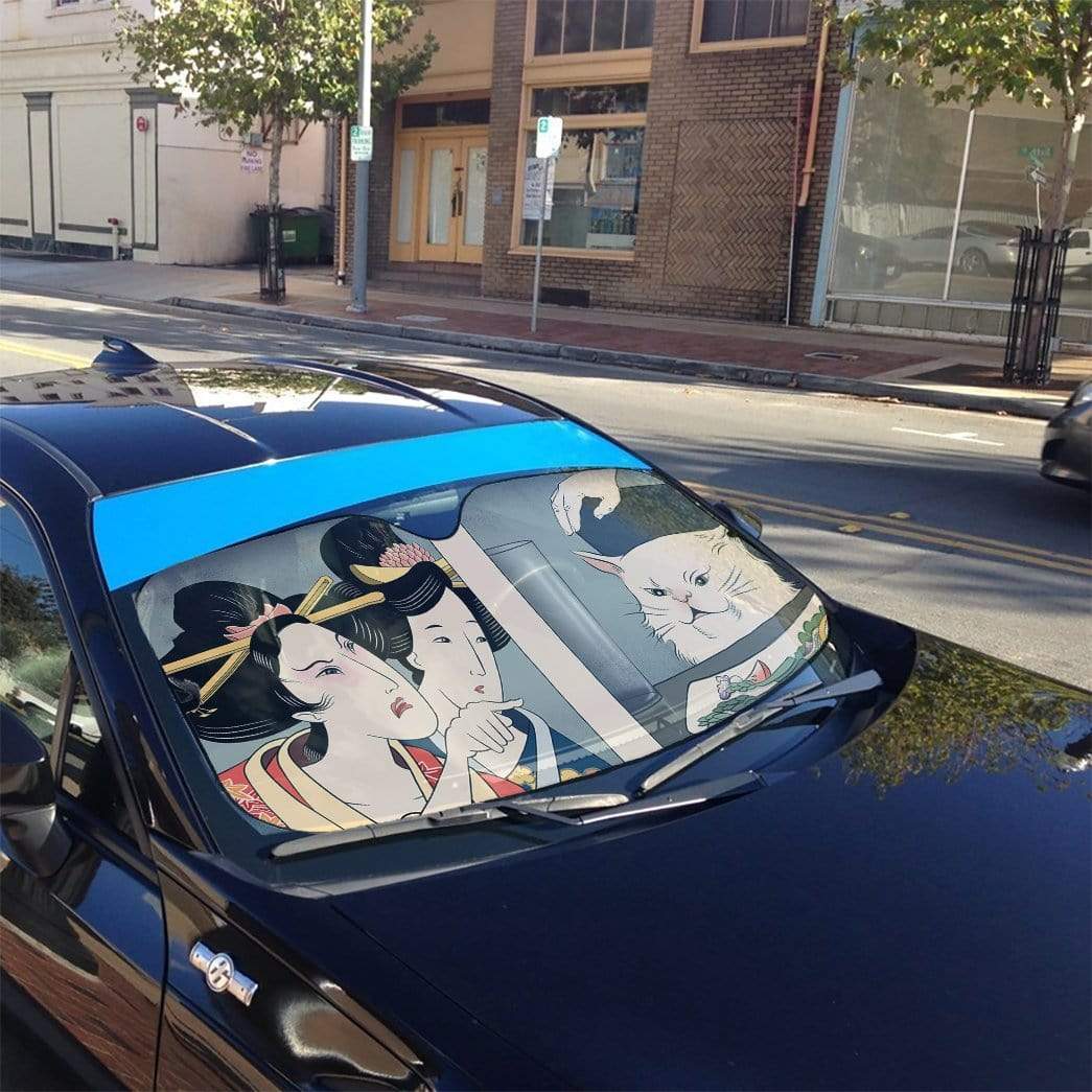gearhumans 3D Yelling At A Cat Custom Car Auto Sunshade GN11071 Auto Sunshade 