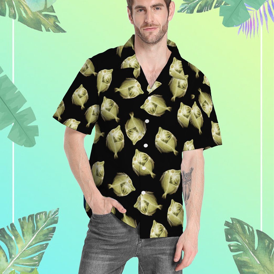 Gearhumans 3D Yellow Tang Fish X Ray Custom Short Sleeve Shirt GO07052119 Hawai Shirt 