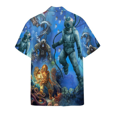 Gearhumans 3D YOLO Lets Go Diving Custom Short Sleeve Shirt