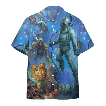 Gearhumans 3D YOLO Lets Go Diving Custom Short Sleeve Shirt