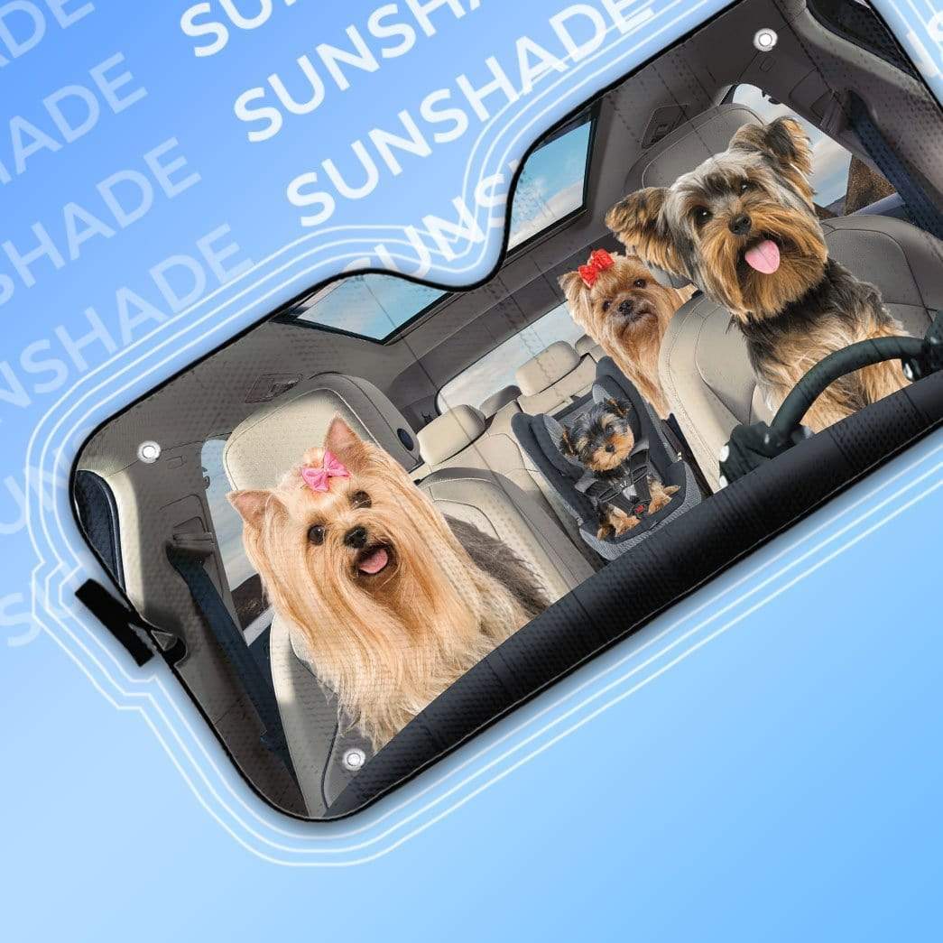 gearhumans 3D Yorkshire Terrier Custom Car Auto Sunshade GS1704 Auto Sunshade 
