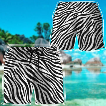 Gearhumans 3D Zebra Custom Beach Shorts Swim Trunks GO17052113 Men Shorts 