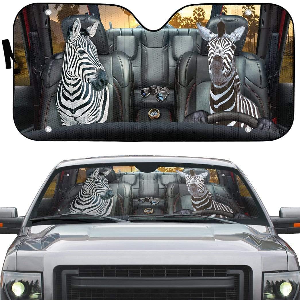 gearhumans 3D Zebra Custom Car Auto Sunshade GS06072 Auto Sunshade 