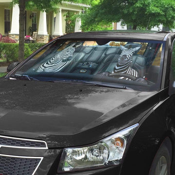 Gearhumans 3D Zebra Custom Car Auto Sunshade