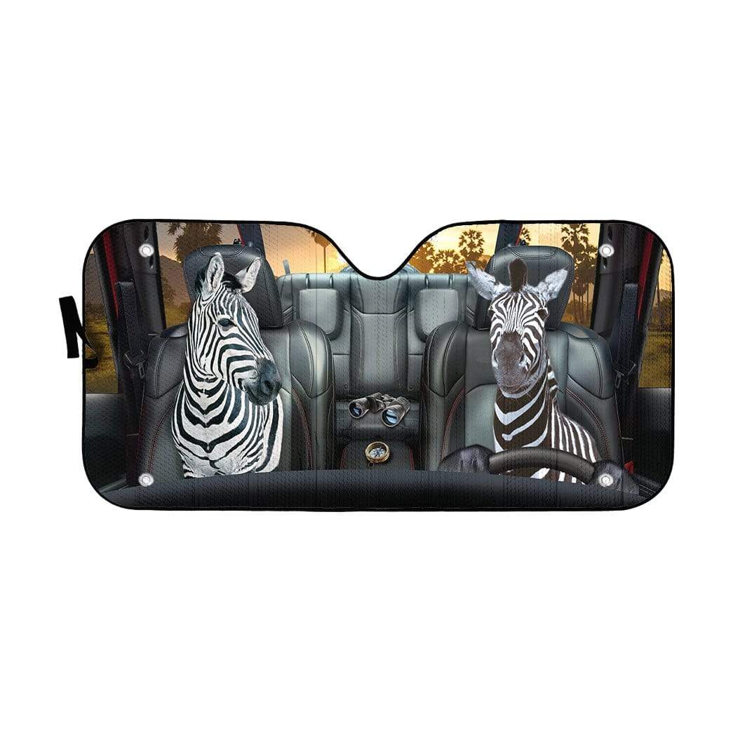 gearhumans 3D Zebra Custom Car Auto Sunshade GS06072 Auto Sunshade 57''x27.5'' 