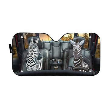 Gearhumans 3D Zebra Custom Car Auto Sunshade