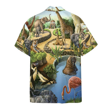 Gearhumans 3D Zoo Animal Hawaii Shirt