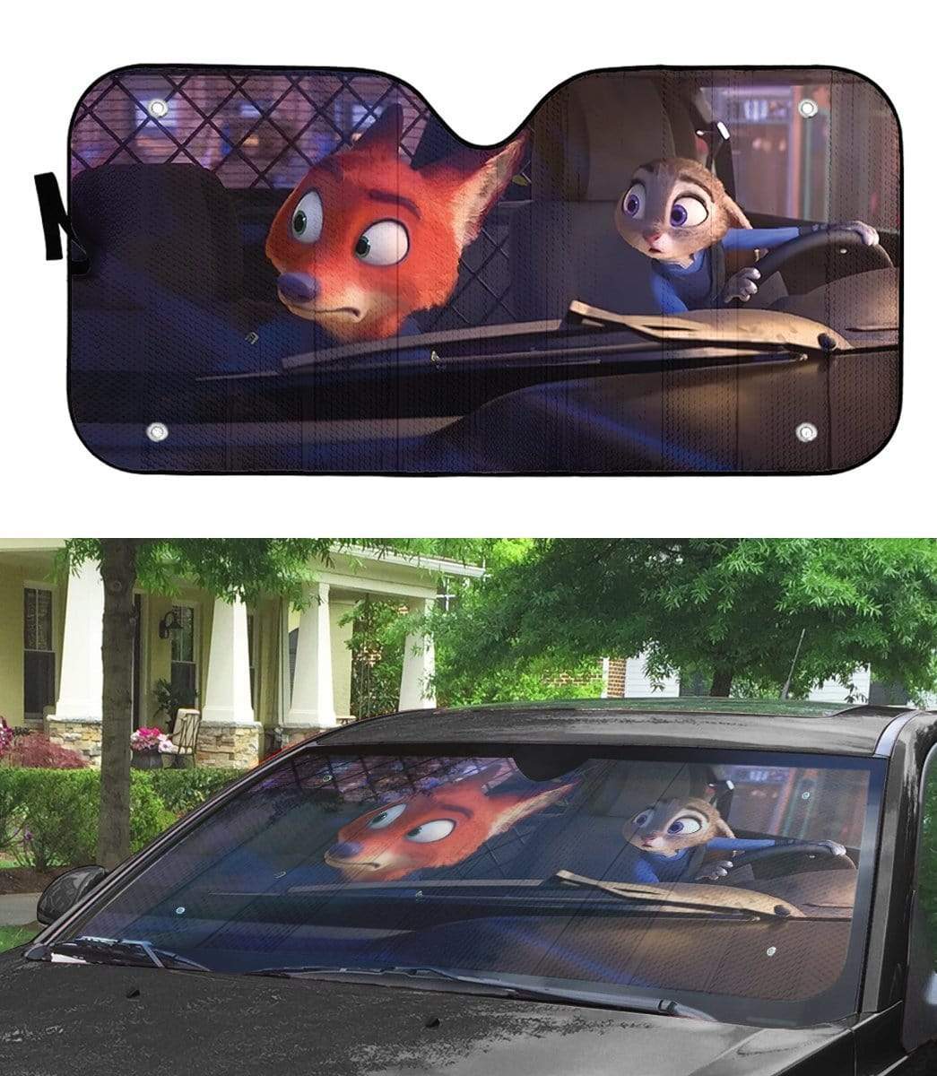 gearhumans 3D Zootopia Custom Car Auto Sunshade GL30078 Auto Sunshade 