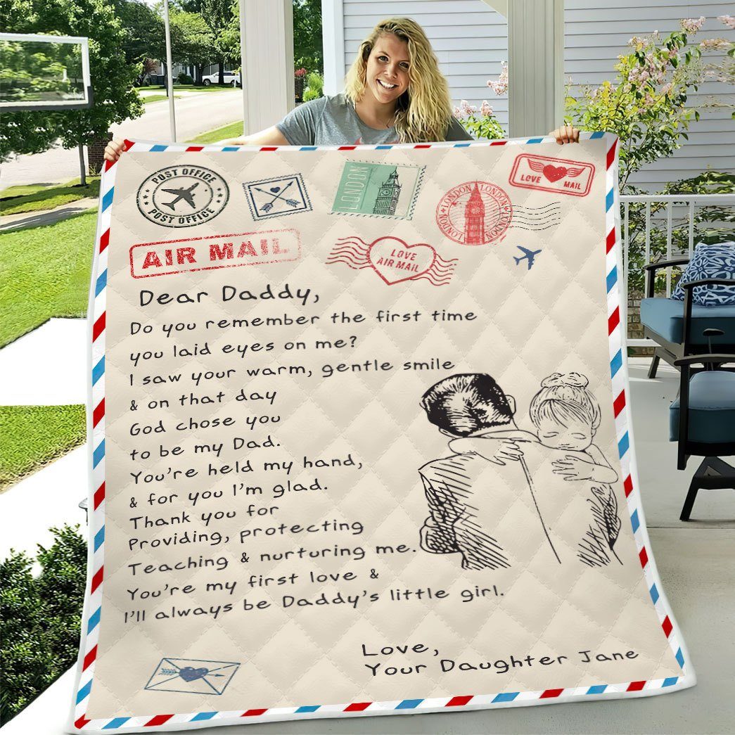 Gearhumans [Best Gift For Father's Day] 3D Air Mail Letter To Dog Dad Fathers Day Custom Name Blanket GS090415 Blanket