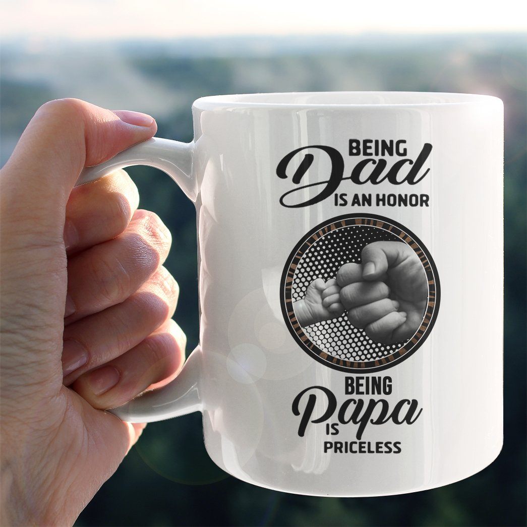 Gearhumans [Best Gift For Father's Day] 3D Being Dad And Papa Fathers Day Gift Custom Name Mug GS090418 Mug