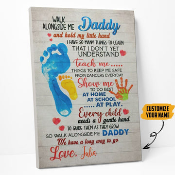 Gearhuman 3D Dad And Me Happy Mothers Day Custom Name Canvas