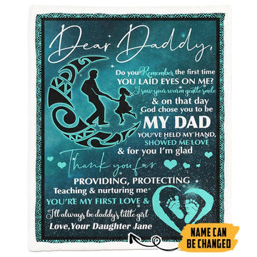 Gearhuman 3D Dear Daddy Form Daughter Happy Fathers Day Custom Name Blanket
