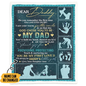 Gearhuman 3D Dear Daddy Happy Fathers Day Custom Name Blanket