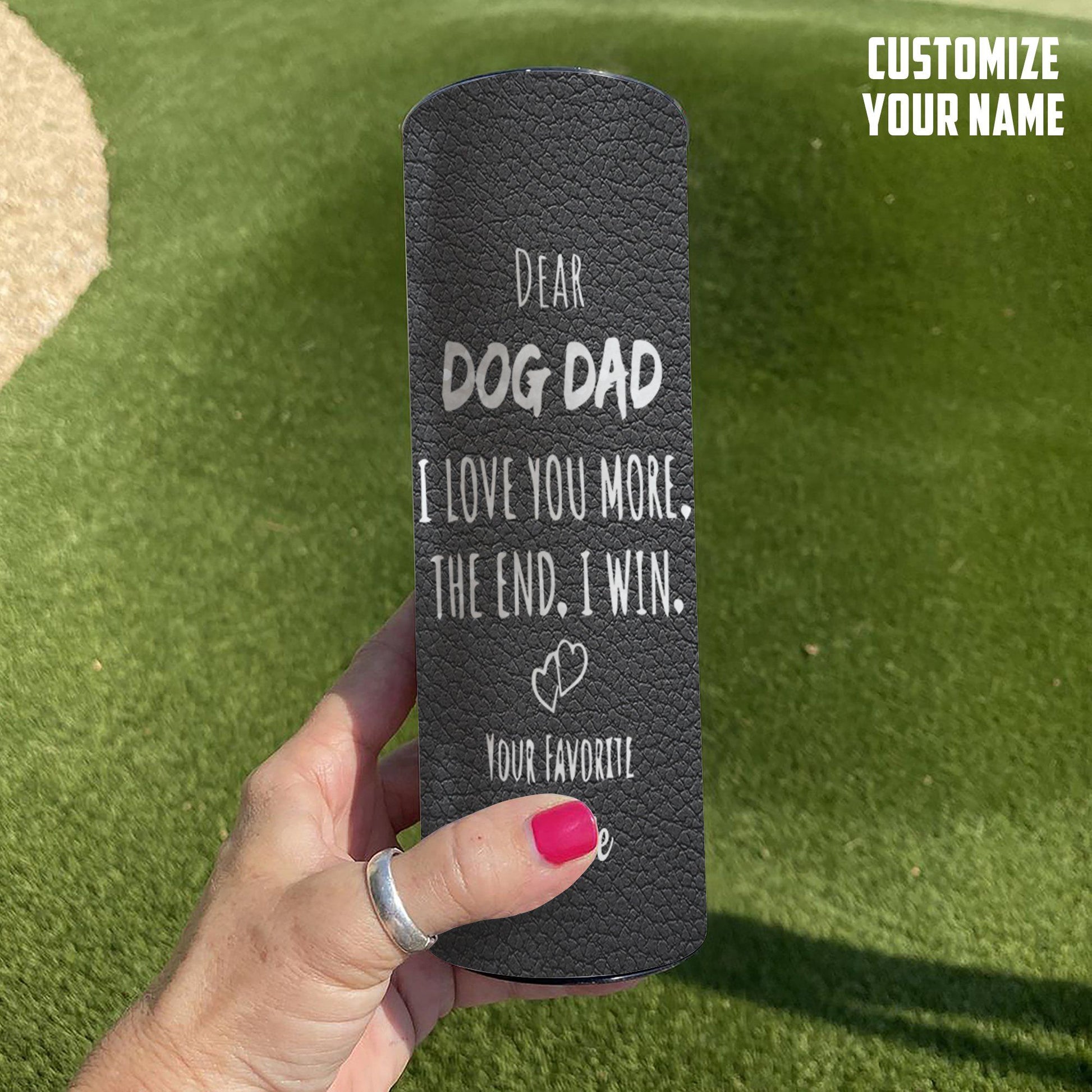 Gearhumans [Best Gift For Father's Day] 3D Dear Dog Dad Fathers Day Gift Custom Name Tumbler German Shepherd Dog GS1904211 Tumbler 