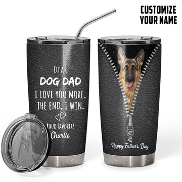 Gearhuman 3D Dear Dog Dad Fathers Day Gift Custom Name Tumbler German Shepherd Dog