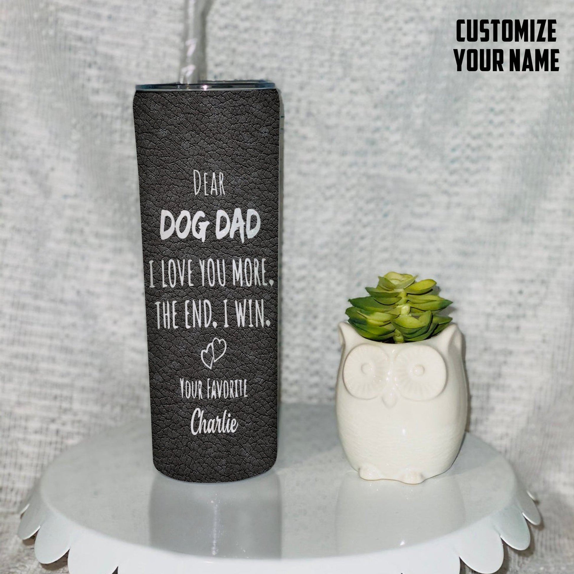 Gearhumans [Best Gift For Father's Day] 3D Dear Dog Dad Fathers Day Gift Custom Name Tumbler German Shepherd Dog GS1904211 Tumbler 