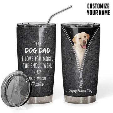 Gearhuman 3D Dear Dog Dad Fathers Day Gift Custom Name Tumbler Labrador Retriever Dog