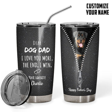 Gearhuman 3D Dear Dog Dad Fathers Day Gift Custom Name Tumbler Rottweiler Dog