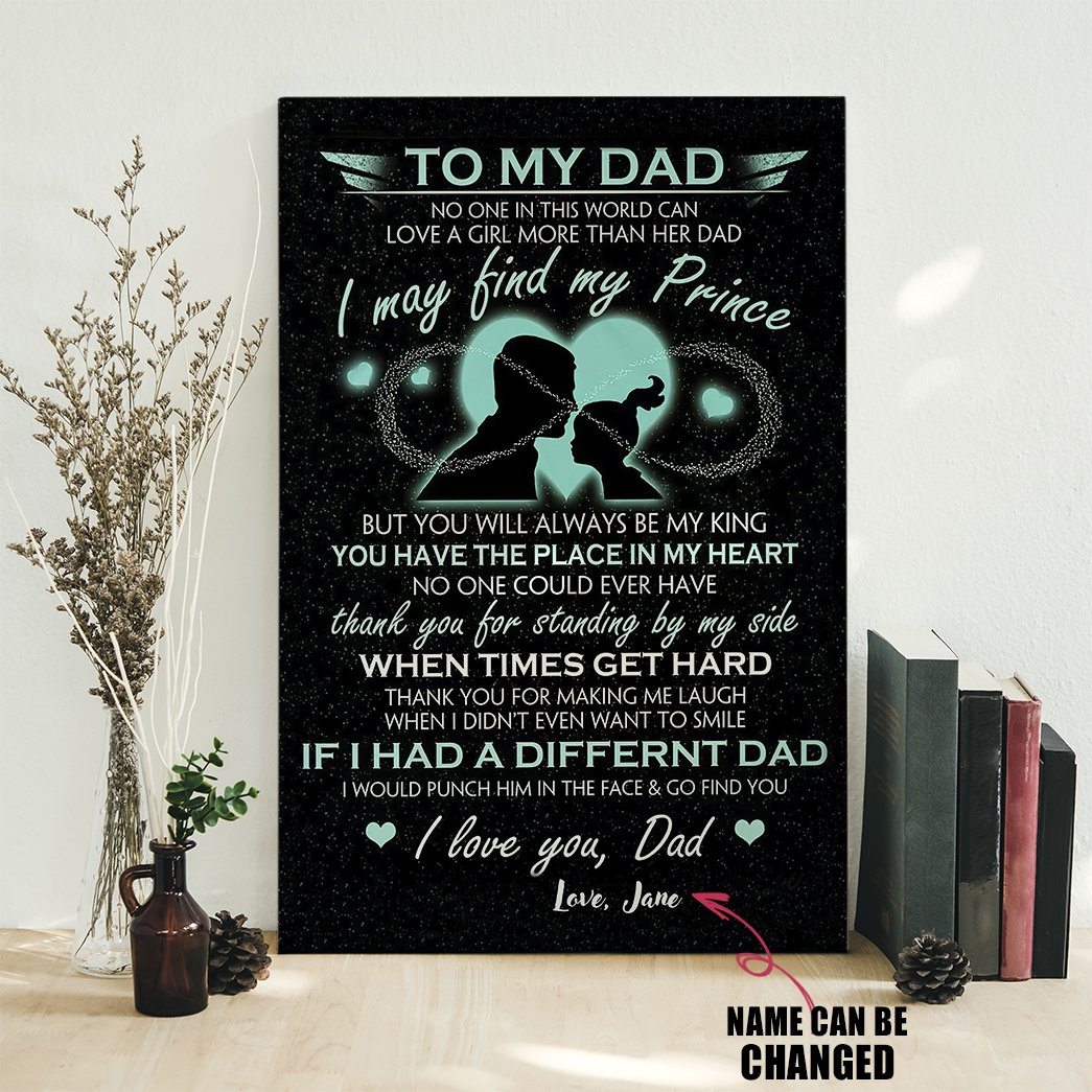 Gearhumans [Best Gift For Father's Day] 3D From Daughter To Dad Custom Name Canvas GS130434 Canvas 