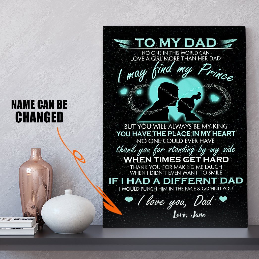Gearhumans [Best Gift For Father's Day] 3D From Daughter To Dad Custom Name Canvas GS130434 Canvas 