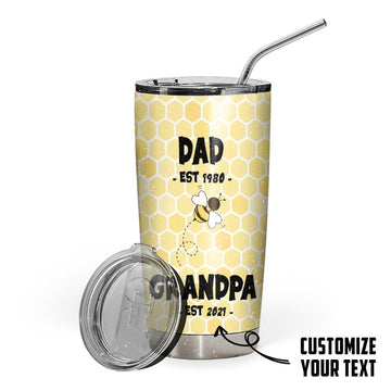 Gearhuman 3D Grandpa To Bee Father Day Custom Text Tumbler