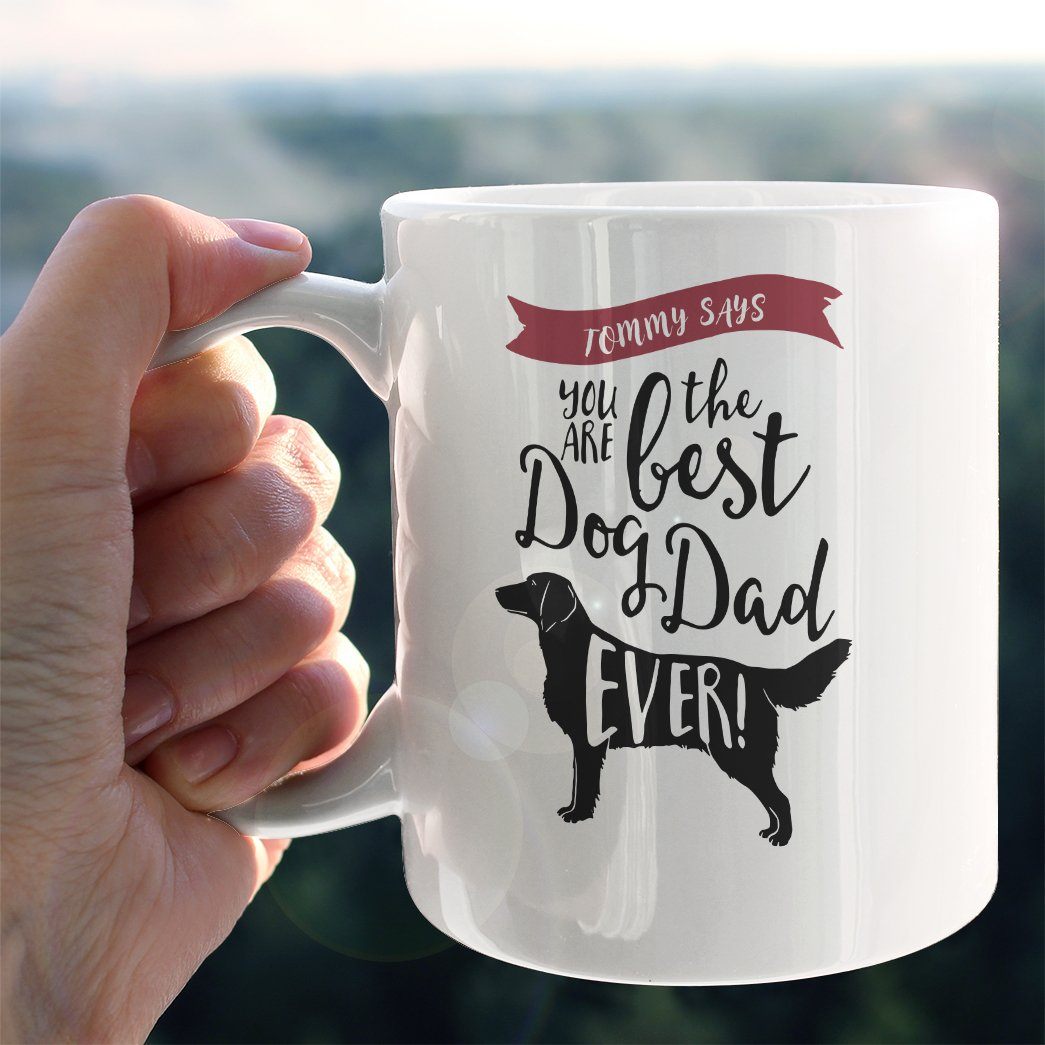 Gearhumans [Best Gift For Father's Day] 3D Happy Fathers Day Gift Best Dog Dad Ever Custom Name Mug GO060413 Mug
