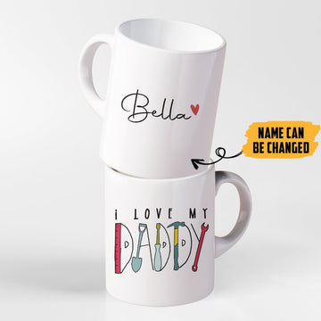 Gearhumans [Best Gift For Father's Day] 3D Happy Fathers Day Gift I Love My Daddy Custom Name Mug GO060412 Mug 11oz
