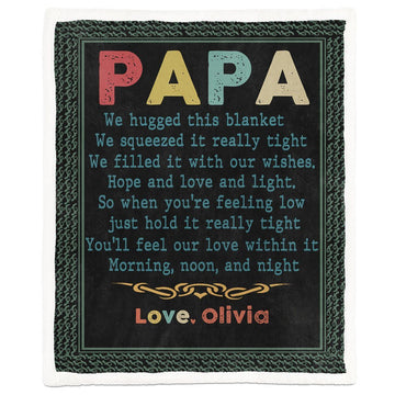 Gearhuman 3D Happy Fathers Day Gift Papa We Love You Custom Name Blanket