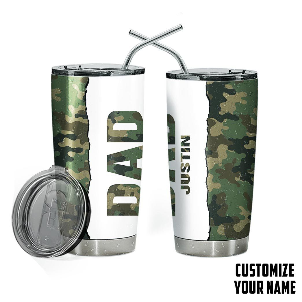 Gearhumans [Best Gift For Father's Day] 3D Happy Fathers Day Gift To Dad Custom Name Tumbler GO16042113 Tumbler Long 20oz 
