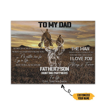 Gearhumans [Best Gift For Father's Day] 3D Happy Fathers Day Gift To My Dad Custom Name Canvas GO16042120 Canvas 1 Piece Non Frame M
