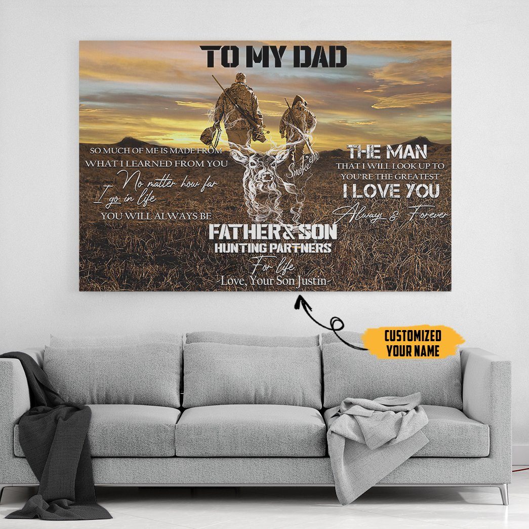 Gearhumans [Best Gift For Father's Day] 3D Happy Fathers Day Gift To My Dad Custom Name Canvas GO16042120 Canvas 