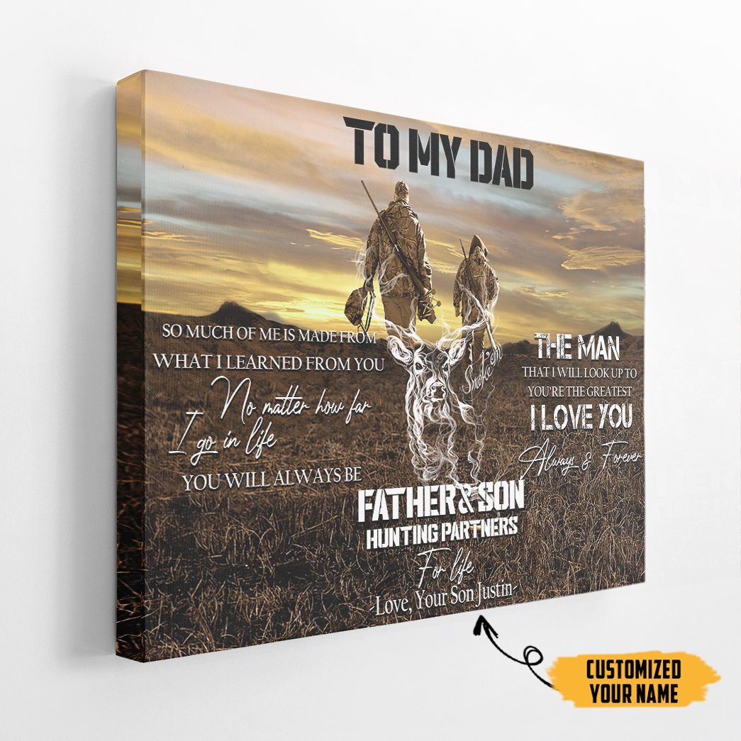 Gearhumans [Best Gift For Father's Day] 3D Happy Fathers Day Gift To My Dad Custom Name Canvas GO16042120 Canvas 