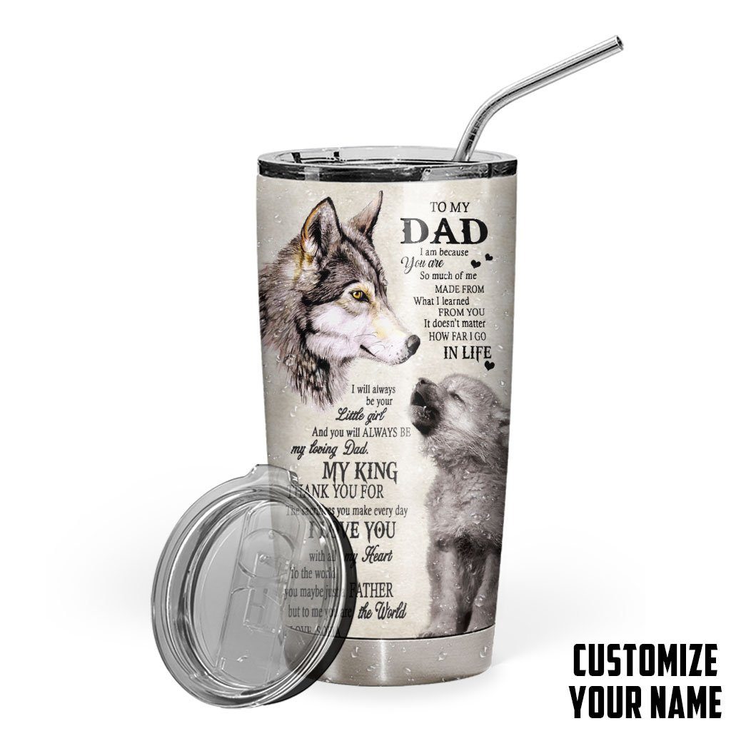 Gearhumans [Best Gift For Father's Day] 3D Happy Fathers Day Gift To My Dad Custom Name Tumbler GO150429 Tumbler 