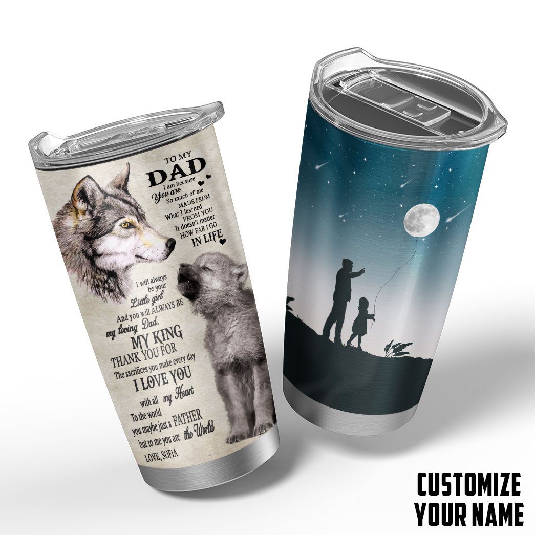 Gearhumans [Best Gift For Father's Day] 3D Happy Fathers Day Gift To My Dad Custom Name Tumbler GO150429 Tumbler 