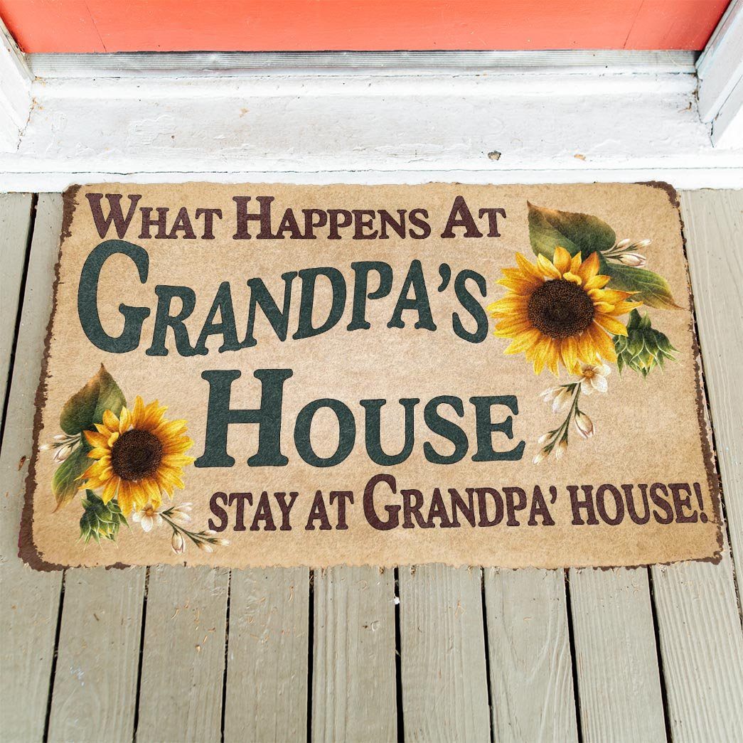Gearhumans [Best Gift For Father's Day] 3D Happy Fathers Day Gift To My Grandpa Custom Doormat GO120420 Doormat