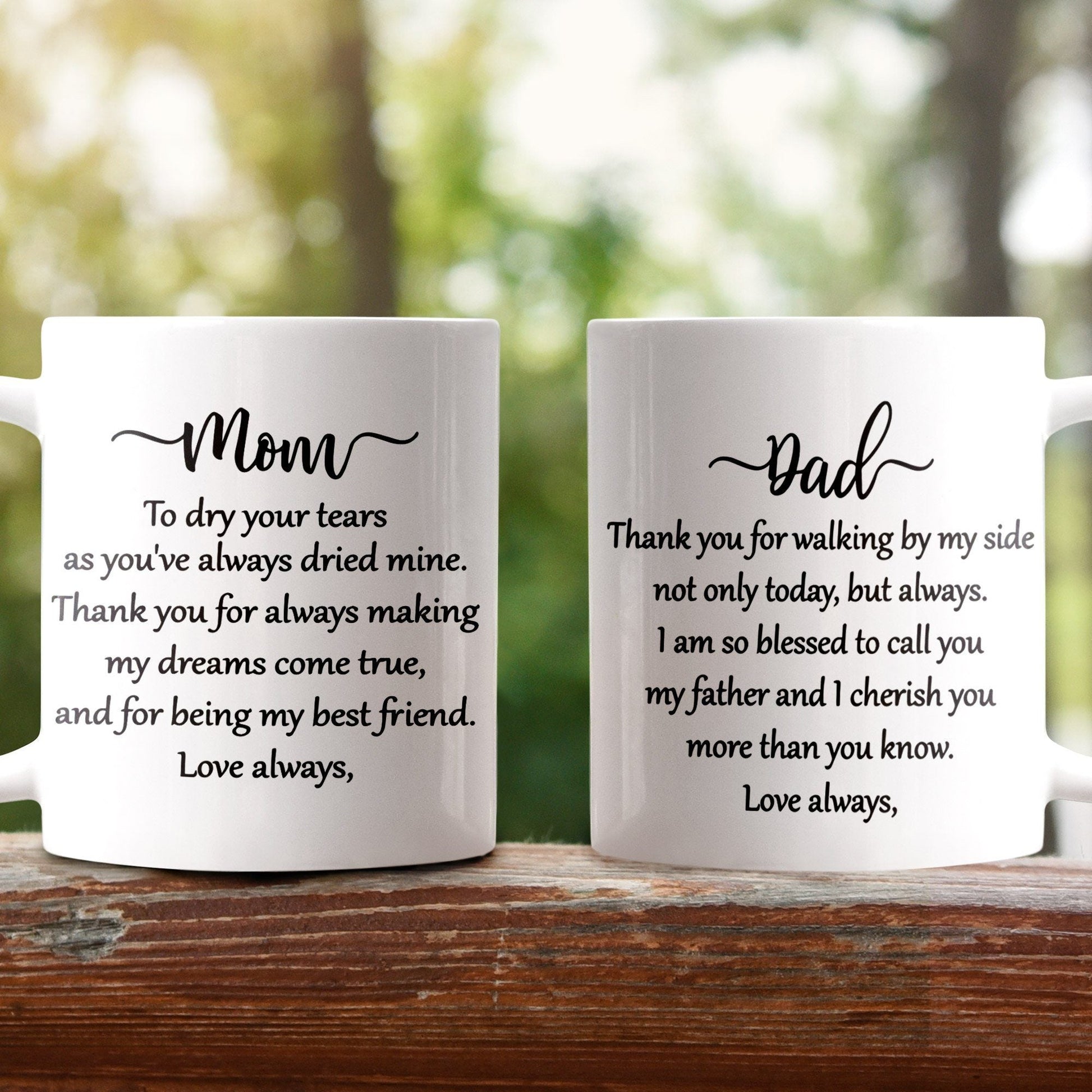 Gearhumans [Best Gift For Father's Day] 3D Happy Mother's Day Father's Day Combo Gifts Dear Mom And Dad Custom Name Mug GO060417 Mug