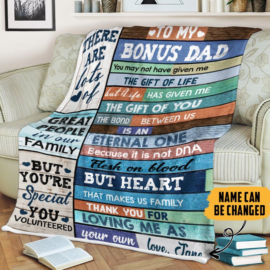 Gearhumans [Best Gift For Father's Day] 3D Letter To Bonus Dad Fathers Day Custom Name Blanket GS16042150 Blanket 