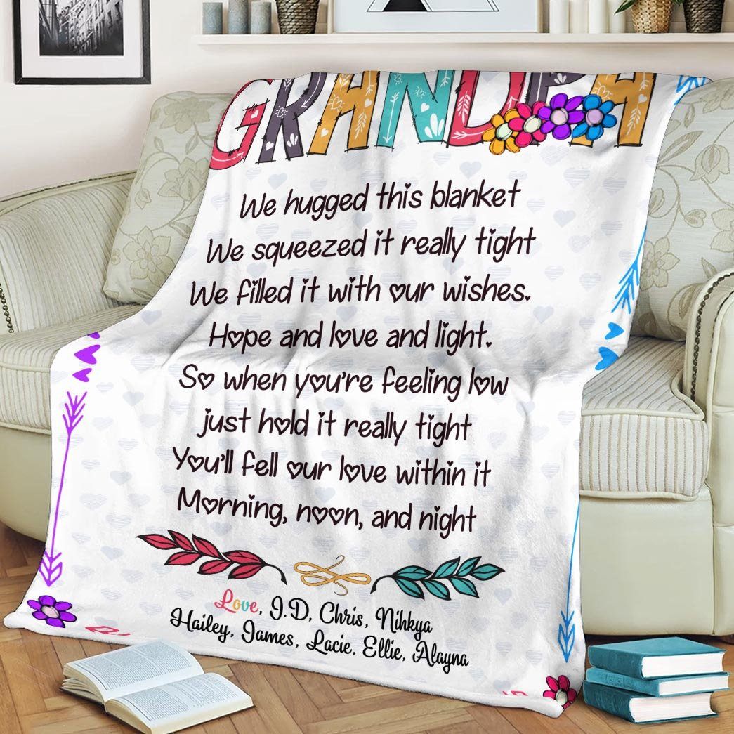 Gearhumans [Best Gift For Father's Day] 3D Love Grandpa Fathers Day Gift Custom Name Blanket GS090416 Blanket