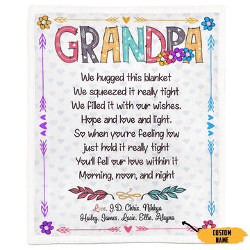 Gearhuman 3D Love Grandpa Fathers Day Gift Custom Name Blanket