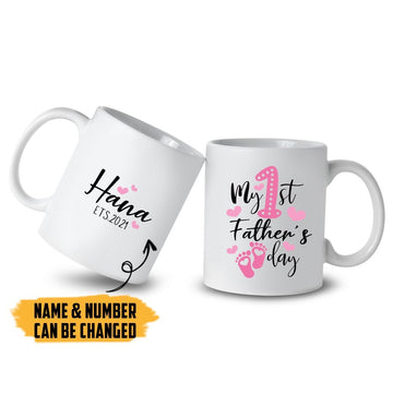 Gearhumans [Best Gift For Father's Day] 3D My 1st Father Day Custom Name Mug GV24039 Mug 11oz