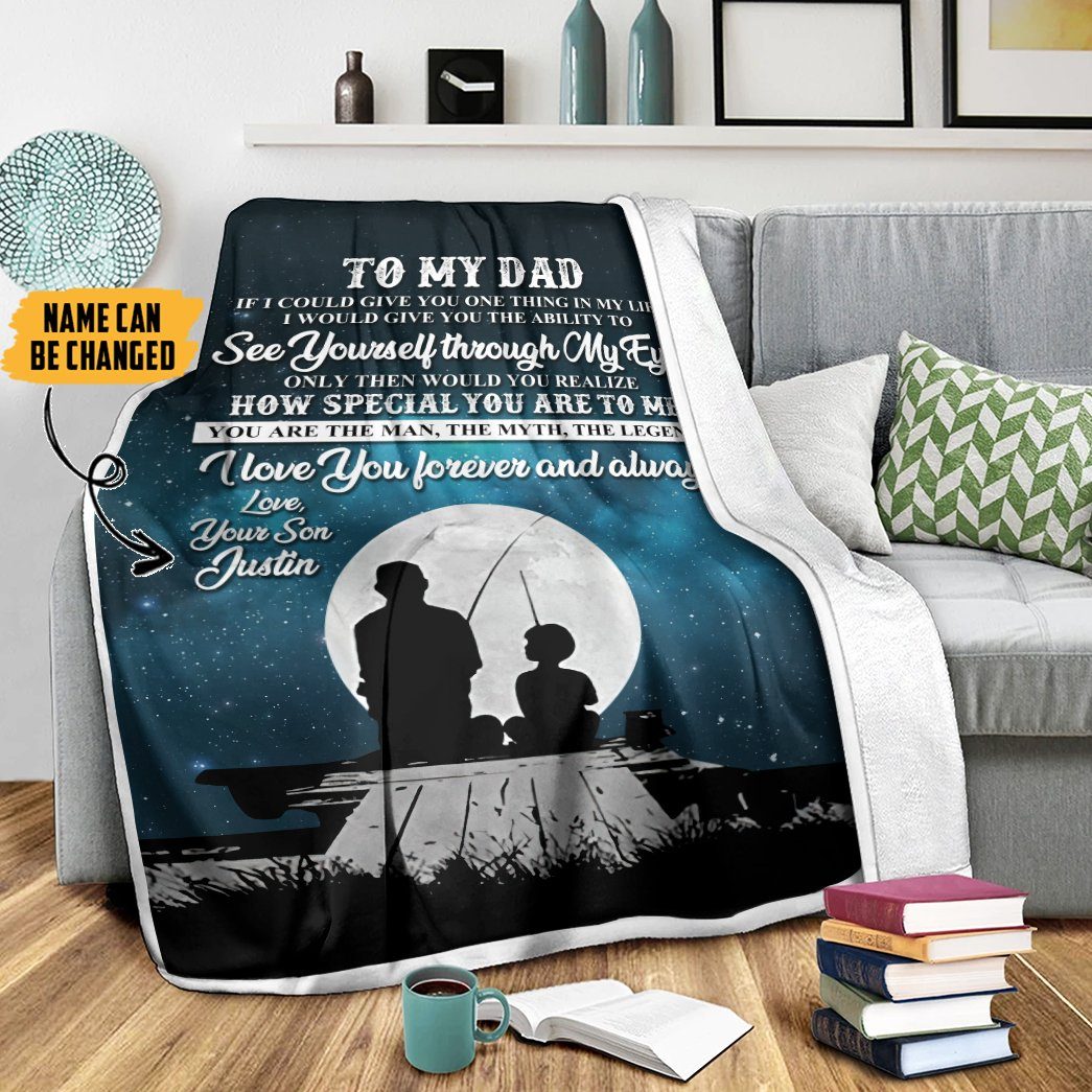 Gearhumans [Best Gift For Father's Day] 3D My Dad The Legend Happy Fathers Day Custom Name Blanket GS15042142 Blanket 