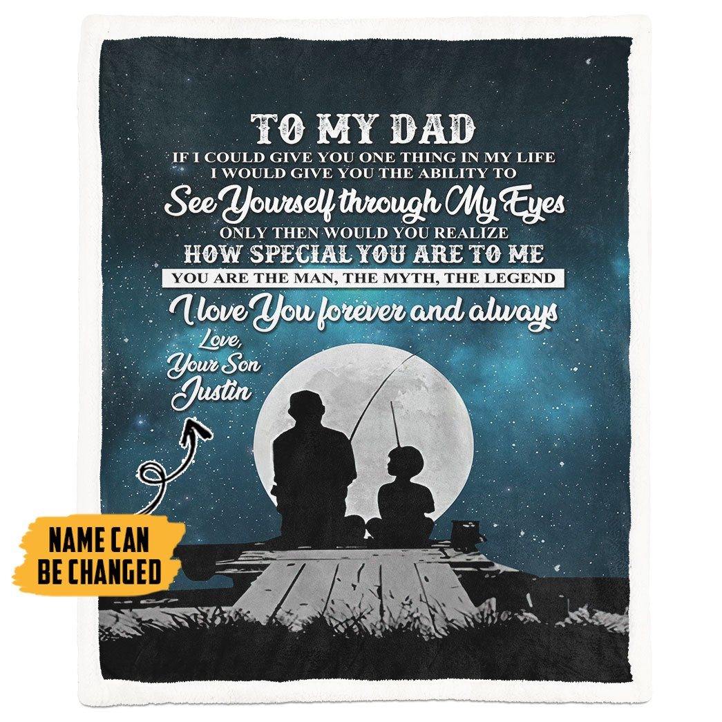 Gearhumans [Best Gift For Father's Day] 3D My Dad The Legend Happy Fathers Day Custom Name Blanket GS15042142 Blanket Blanket M(51''x59'') 
