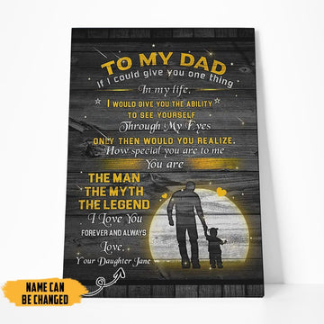 Gearhuman 3D My Dad The Myth Happy Fathers Day Custom Name Canvas