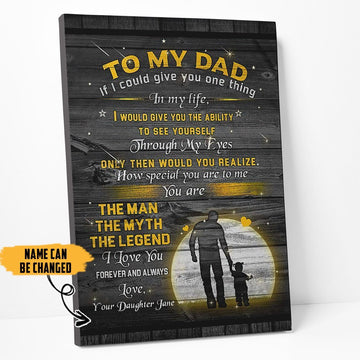 Gearhuman 3D My Dad The Myth Happy Fathers Day Custom Name Canvas