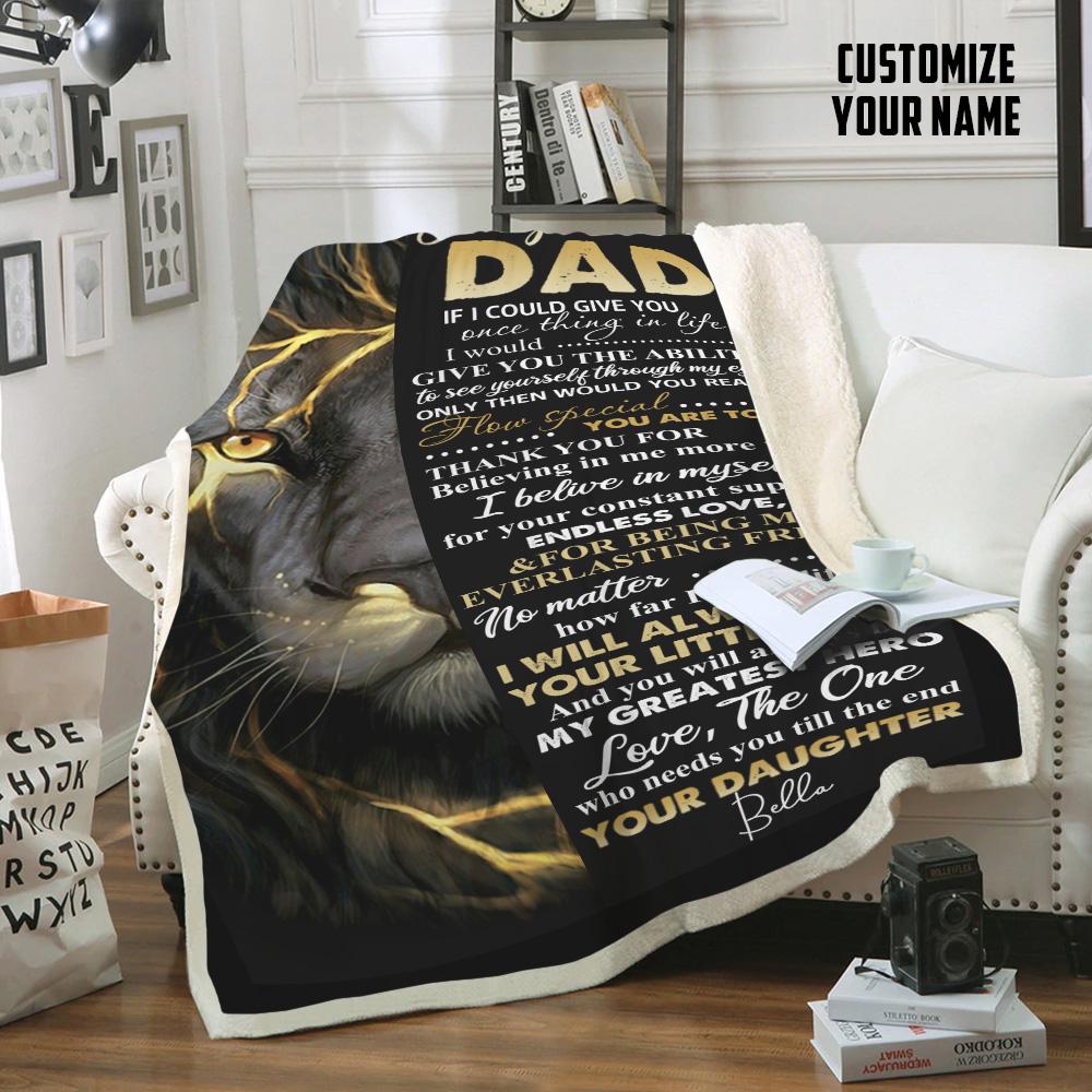 Gearhumans [Best Gift For Father's Day] 3D My Greatest Hero Father Day Gift Custom Name Blanket GS08047 Blanket